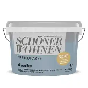 Schöner Wohnen Farbe Trendfarbe 'Denim' jeansblau matt 1 l