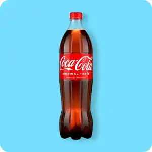 Versch. Sorten: Coca-Cola®, Coca-Cola® light, Coca-Cola® Zero, mezzo mix®, Fanta®, Fanta® Zero, Fanta® Lemon Zero, Fanta® Mango Zero, Fanta® Mandarine ohne Zuckerzusatz, Sprite®, teilweise