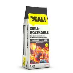 DEAL Holzkohle, 3 kg, geeignet für Holzkohlegrill