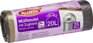 RUBIN Müllbeutel mit Zugband 20 l