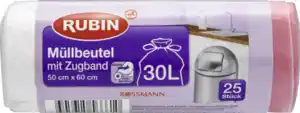 RUBIN Müllbeutel mit Zugband 30 l