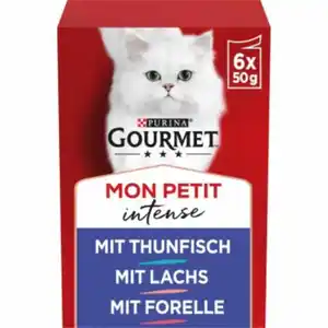 GOURMET Mon Petit Intense 8x6x50g mit Thunfisch, Lachs, Forelle