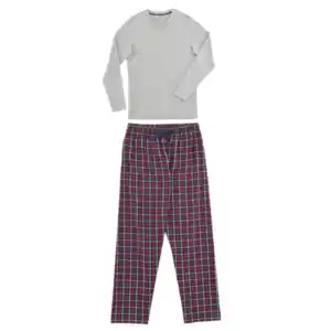 Flanell Pyjama, grau, L