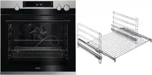 BFH57602V2 Einbaubackofen bestehend aus BSS57606BM + TR2LFV edelstahl/cleansteel / A+