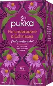 Pukka Bio-Früchte-Kräutertee Holunderbeere & Echinacea, mit Echinacea und dunkelroten Beeren, 40 g