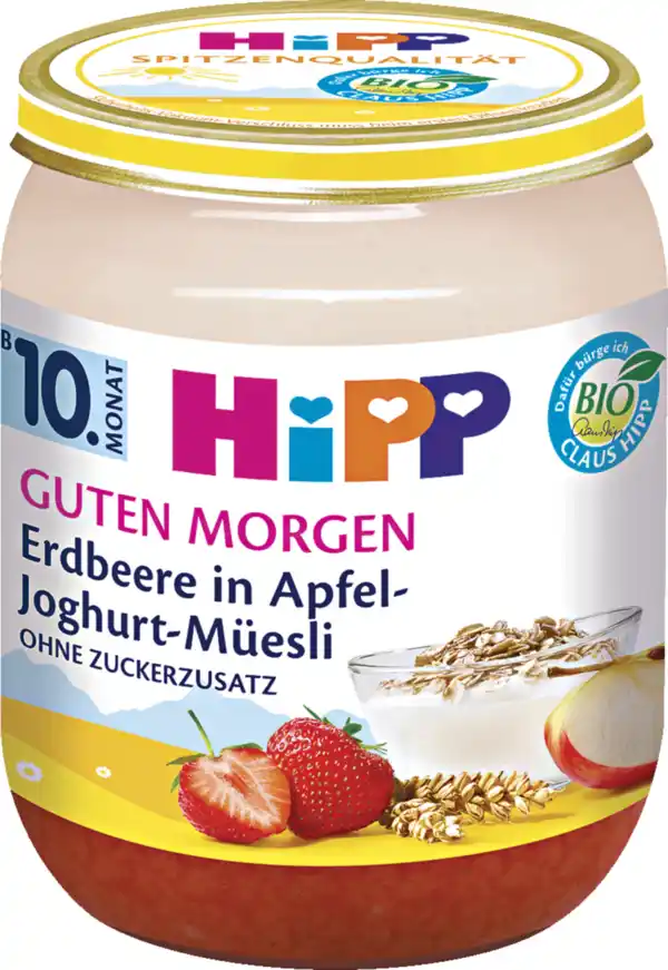 Bild 1 von HiPP Bio Guten Morgen Erdbeere in Apfel-Joghurt-Müesli, 160 g