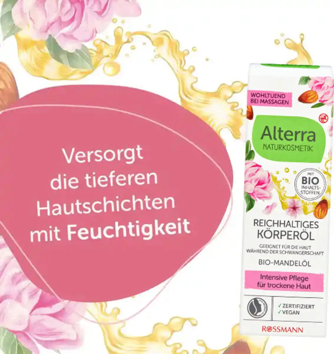 Bild 2 von Alterra NATURKOSMETIK Körperöl Bio-Pfingstrose & Bio-Mandel, 100 ml
