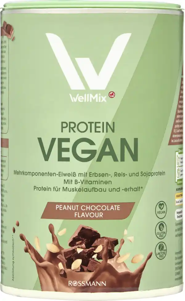 Bild 1 von WellMix Protein Vegan Peanut Chocolate Flavour, 300 g