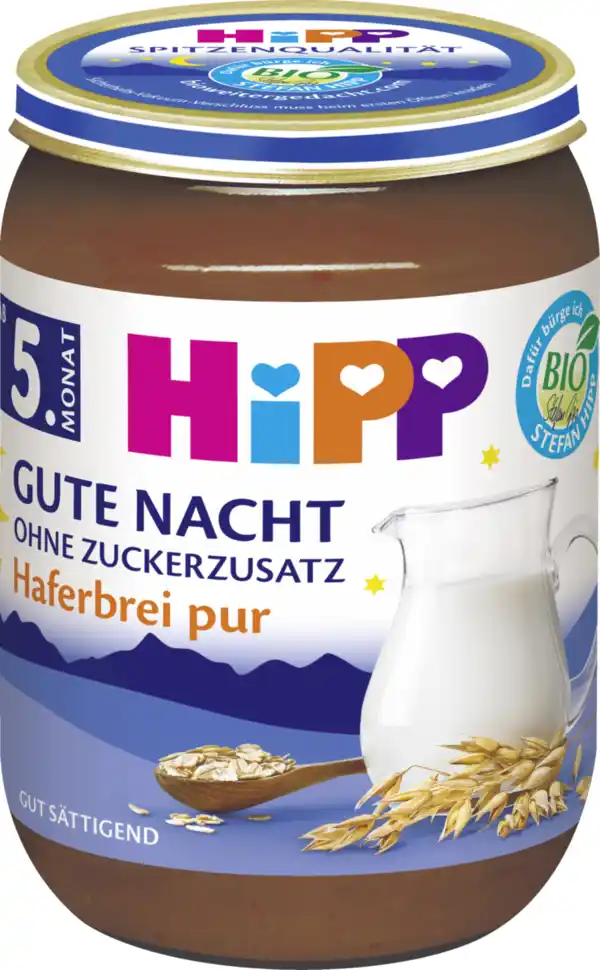 Bild 1 von HiPP Bio Gute Nacht Haferbrei pur, 190 g