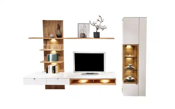 Bild 2 von VENJAKOB - Wohnwand Andiamo Home, weiß/Eiche rustico