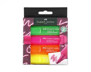 Faber-Castell Textmarker Neon Farben superfluorescent 4er