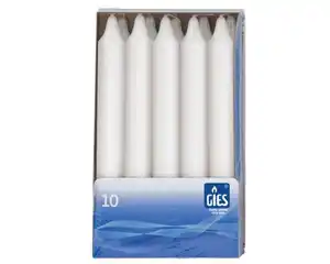 O'Canny Tafelkerzen weiß glatt 180 x 21,5 mm 10er