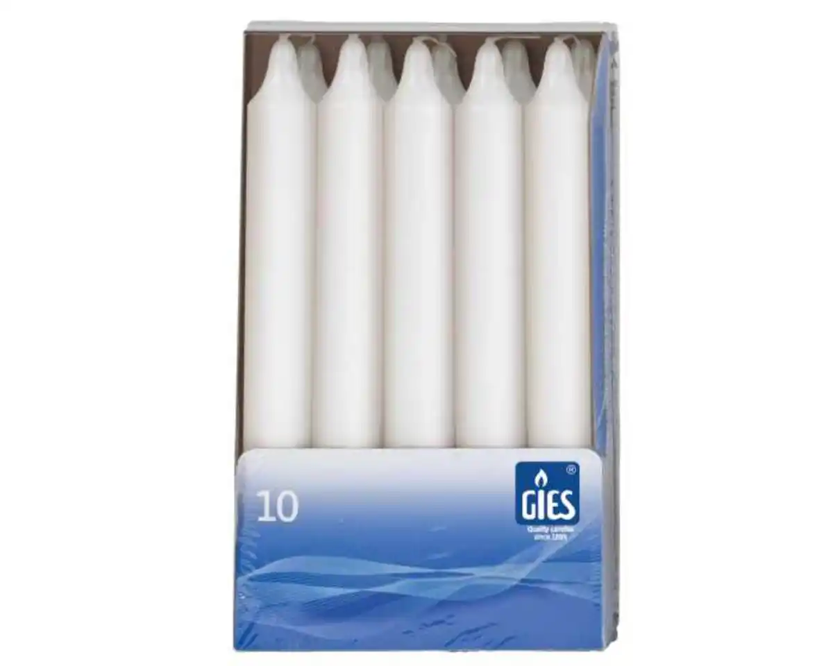 Bild 1 von O'Canny Tafelkerzen weiß glatt 180 x 21,5 mm 10er