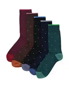 5er-Pack Herrensocken gestreift dunkelrot