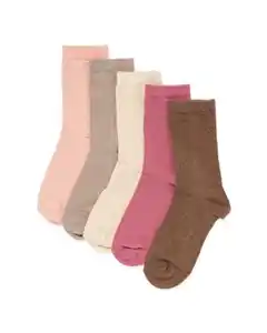 Socken mit Baumwolle meliert – 5 Paar beige