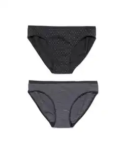 2er-Pack Damen-Slips, Baumwolle/Elasthan schwarz