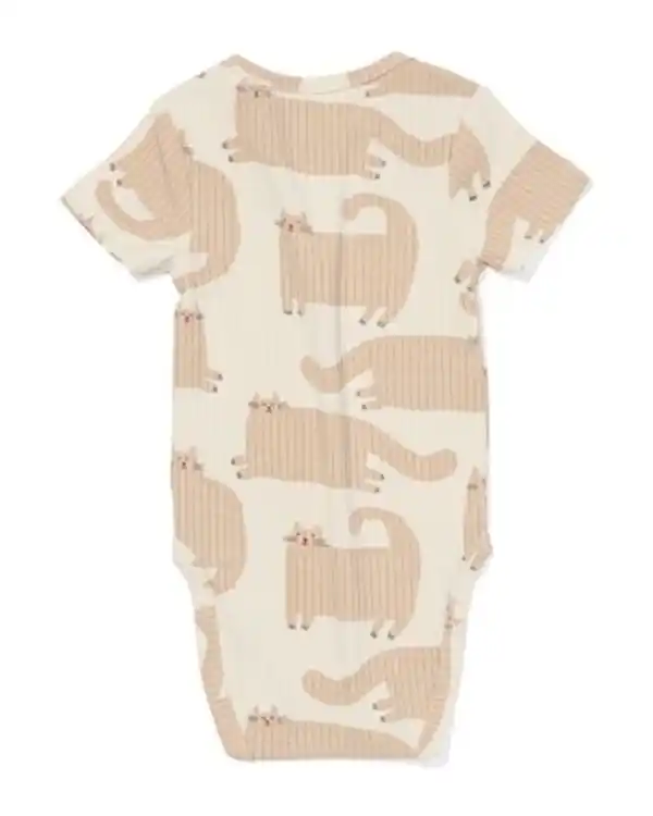 Bild 4 von Gerippter Strampler zum Mitwachsen Bambus und Stretch Tiere beige