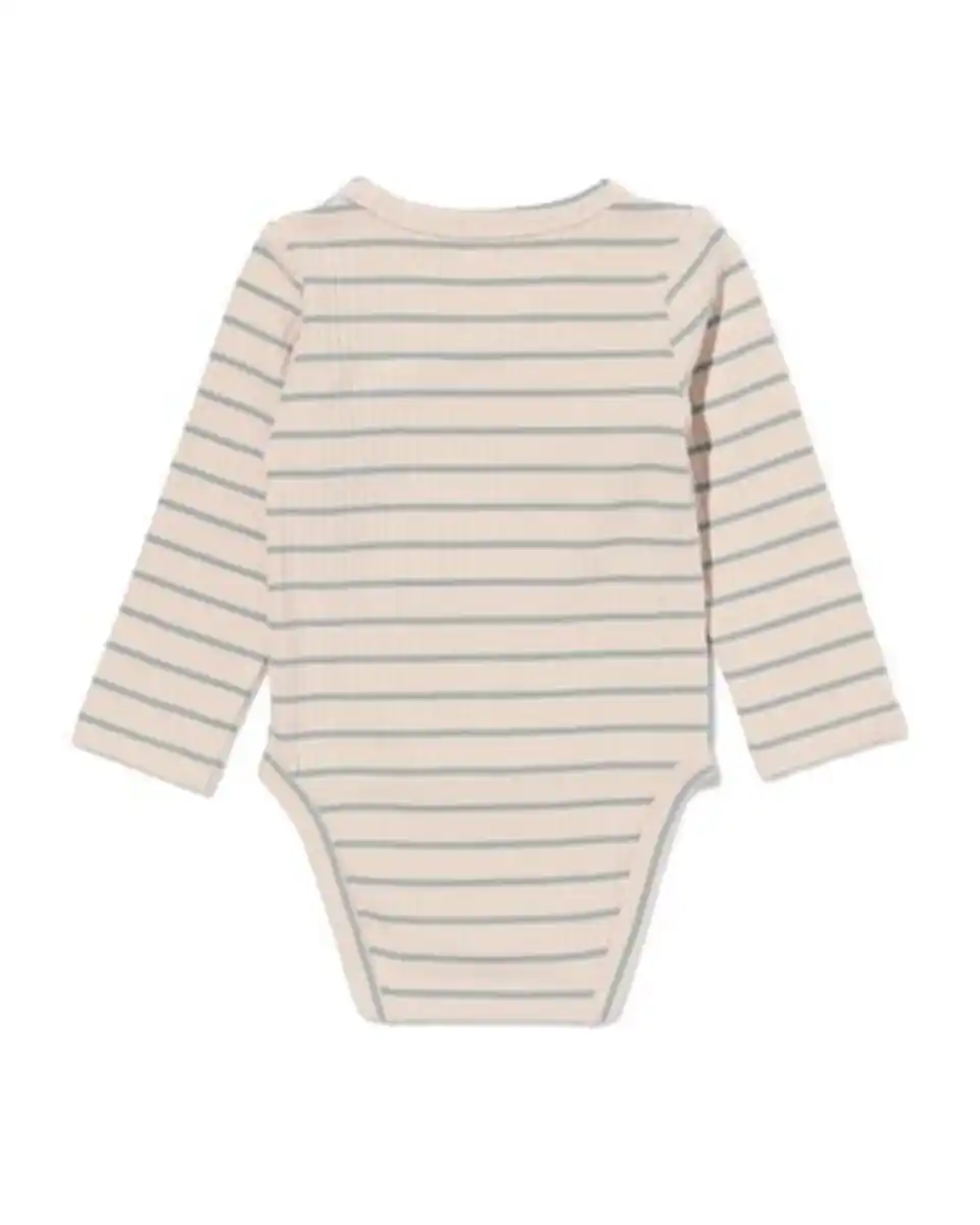 Bild 4 von größenflexibler Newborn-Wickelbody, mit Bambus und Elasthan, Feinripp, Streifen grün