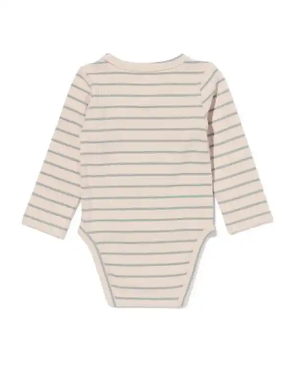 Bild 4 von größenflexibler Newborn-Wickelbody, mit Bambus und Elasthan, Feinripp, Streifen grün