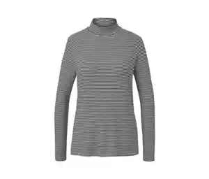 Gestreiftes Blusenshirt mit Stehkragen