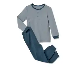 Kinder-Interlock-Pyjama, blau