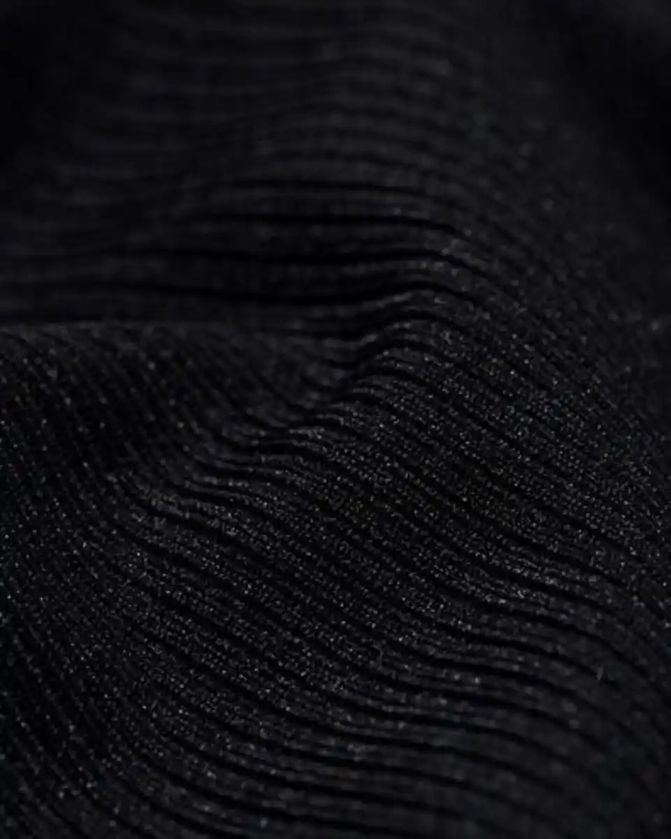 Bild 3 von Damen-String mit hoher Taille, Mikro-Ripp schwarz