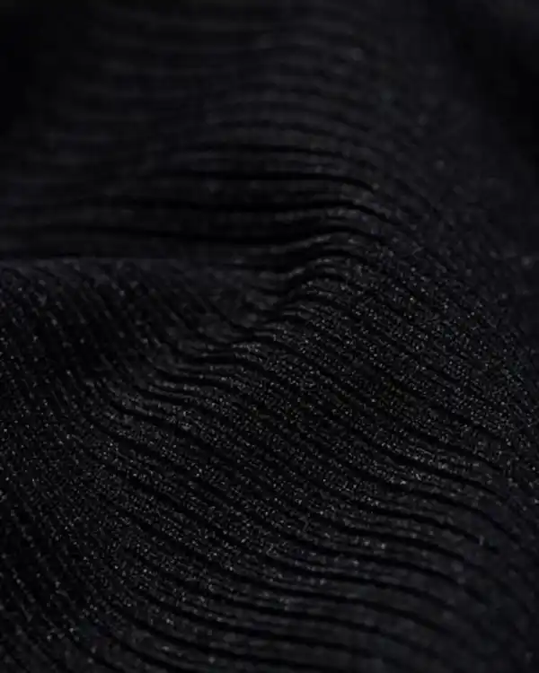 Bild 3 von Damen-String mit hoher Taille, Mikro-Ripp schwarz