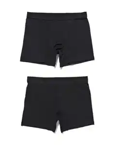 2er-Pack Herren-Boxershorts, lang, Real Lasting Cotton schwarz