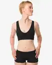 Bild 1 von Nahtlose Damen-Boxershorts, gerippt schwarz