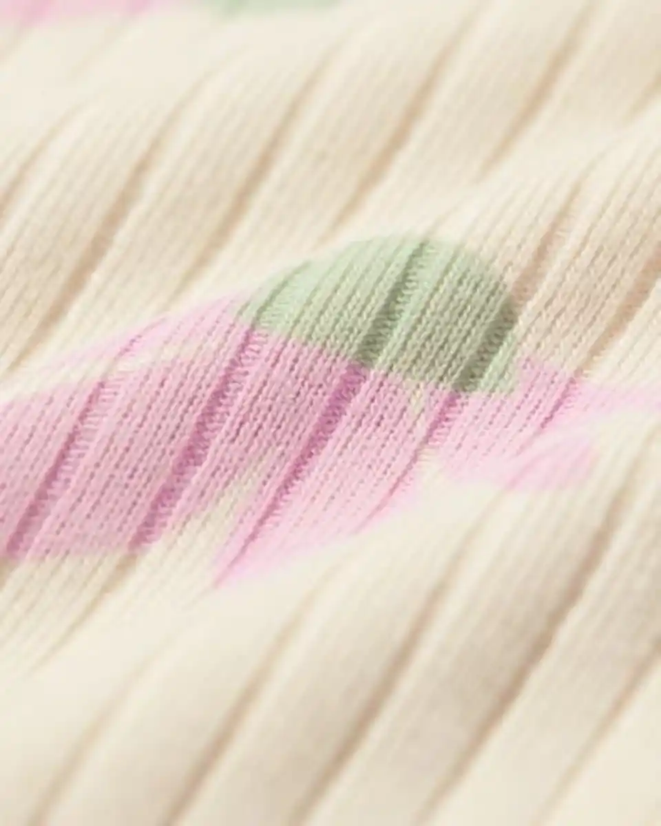 Bild 4 von Newborn-Wickelstrampler zum Mitwachsen, gerippt, aus Bambusstretch, Blume ecru