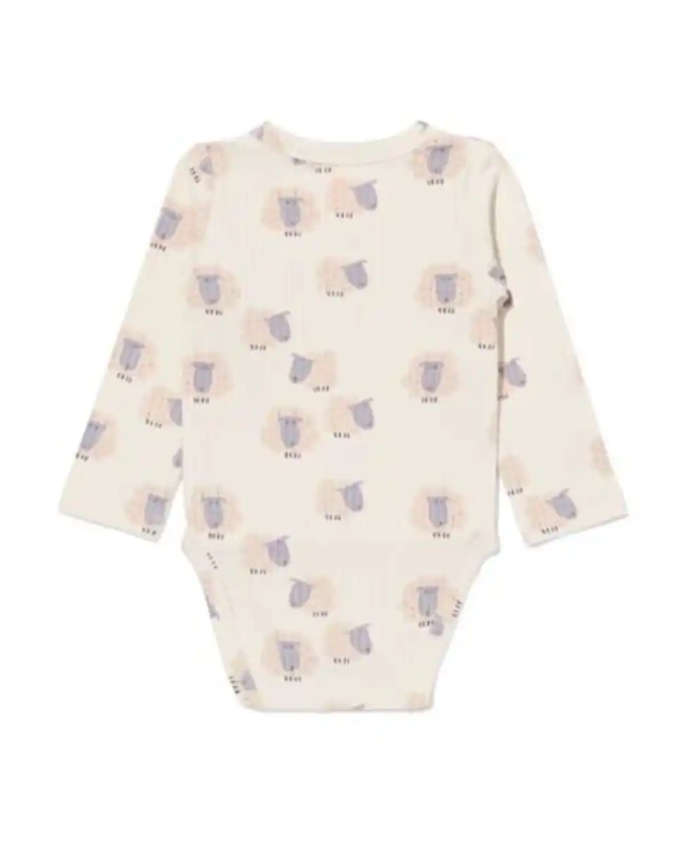 Bild 2 von Newborn-Wickelstrampler zum Mitwachsen, gerippt, aus Bambusstretch, Schaf eierschalenfarben