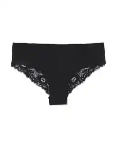 Damen-Brazilian, Mikrofaser, Spitze schwarz