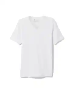 Herren-T-Shirt, Regular Fit, V-Ausschnitt, Anti-Transpiration weiß
