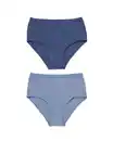 Bild 1 von 2er-Pack Damen-Taillenslips, Baumwolle/Elasthan blau