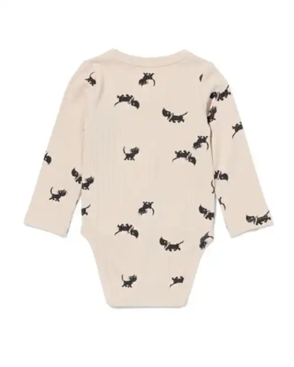 Bild 4 von größenflexibler Newborn-Wickelbody, Feinripp, mit Bambus/Elasthan ecru