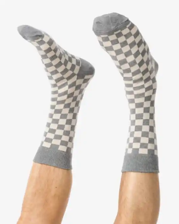 Bild 4 von 5er-Pack Herren-Socken, mit Baumwollanteil, Karo hellblau