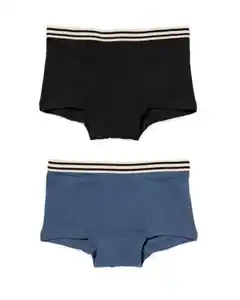 2er-Pack Kinder-Boxershorts, Baumwolle/Elasthan schwarz