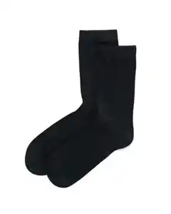 2 Paar Damen-Socken mit Bambus, nahtlos schwarz