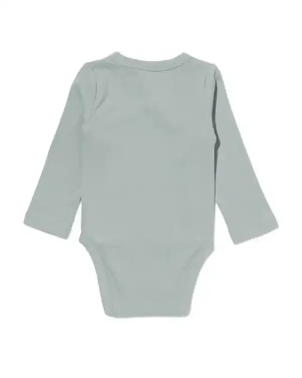 Bild 3 von größenflexibler Newborn-Wickelbody, Feinripp, mit Bambus/Elasthan grün