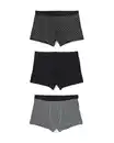 Bild 2 von 3er-Pack Herren-Boxershorts, kurz, Baumwolle/Elasthan schwarz