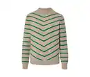 Bild 1 von Gestreifter Strickpullover mit Stehkragen, creme