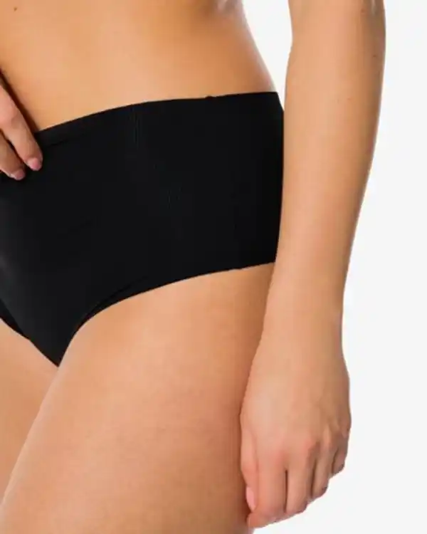 Bild 4 von Damen-String mit hoher Taille, Mikro-Ripp schwarz