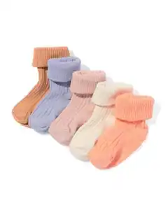 Babysocken aus Bambus gerippt – 5 Paar bunt