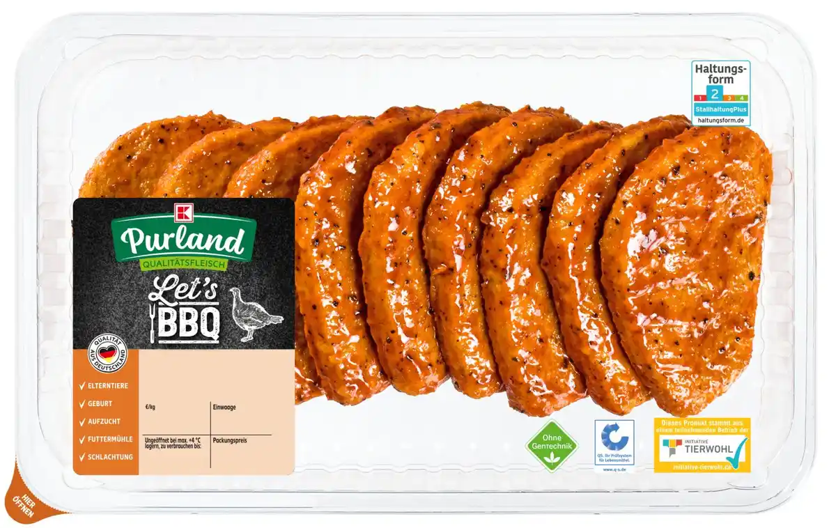 Bild 1 von K-PURLAND Putenhacksteaks XXL, 9 St. = 720-g-Großpackg.