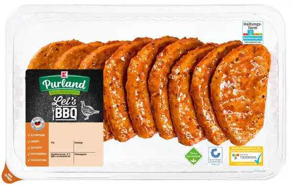 Bild 1 von K-PURLAND Putenhacksteaks XXL, 9 St. = 720-g-Großpackg.