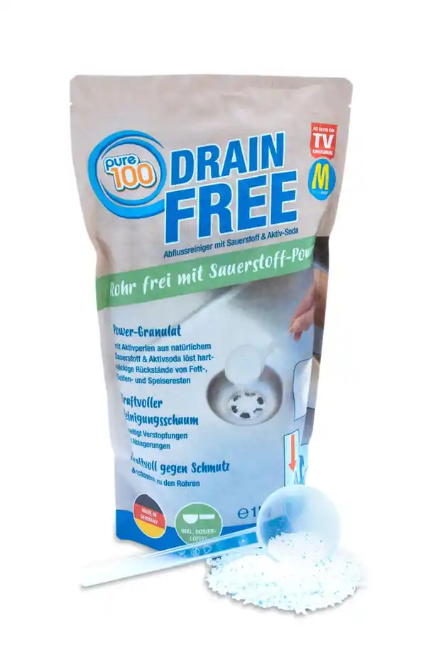 Bild 1 von MEDIASHOP Abflussreiniger »Pure 100 Drain Free«, 1-kg-Packg.