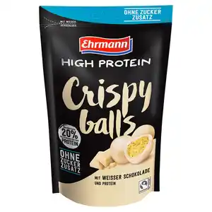 EHRMANN High Protein Crispy Bal, Weiße Schokolad