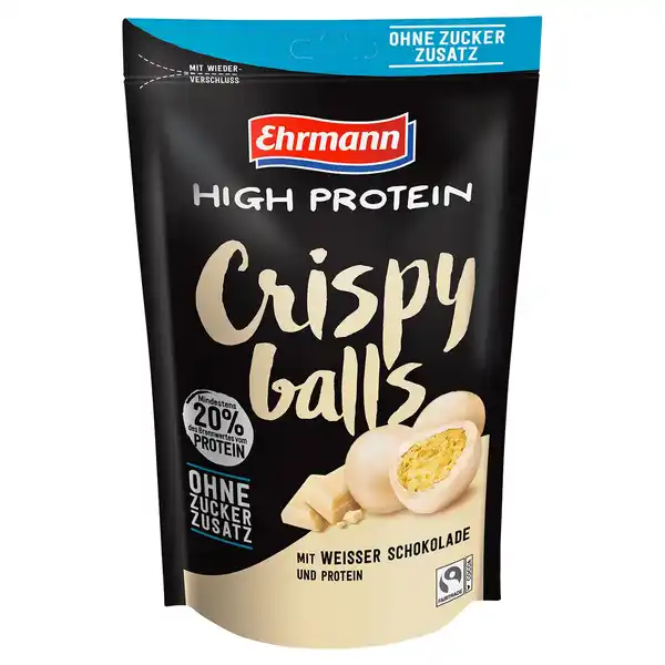 Bild 1 von EHRMANN High Protein Crispy Bal, Weiße Schokolad