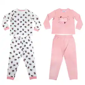 Pyjama, pink/beige, 86/92, 2er Set