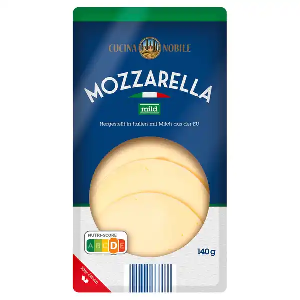 Bild 1 von CUCINA NOBILE italienische Käsescheiben 140 g, Mozzarella